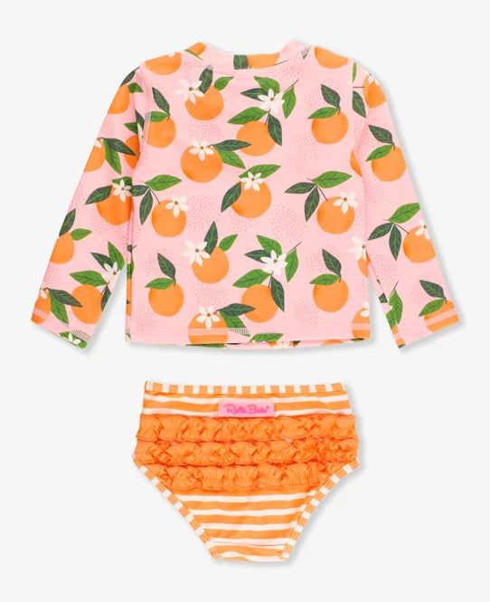 Orange You the Sweetest L//S Zipper Rash Guard Bikini