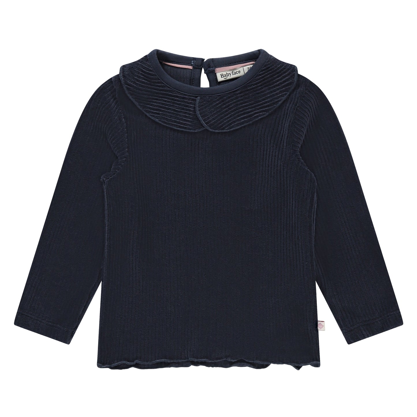 Baby Girl L/S Rib Shirt - Indigo