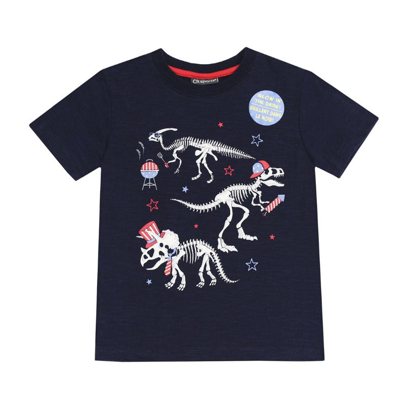 Boys 4th of July Dino Bones Tee