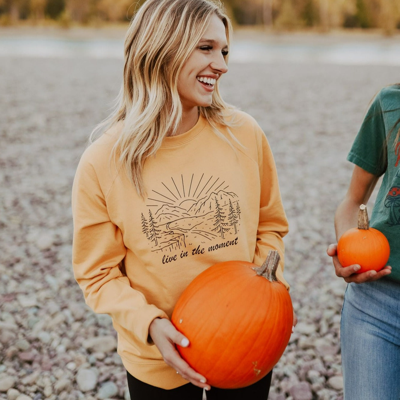 Live in the Moment Unisex Pullover - Mustard - The Montana Scene