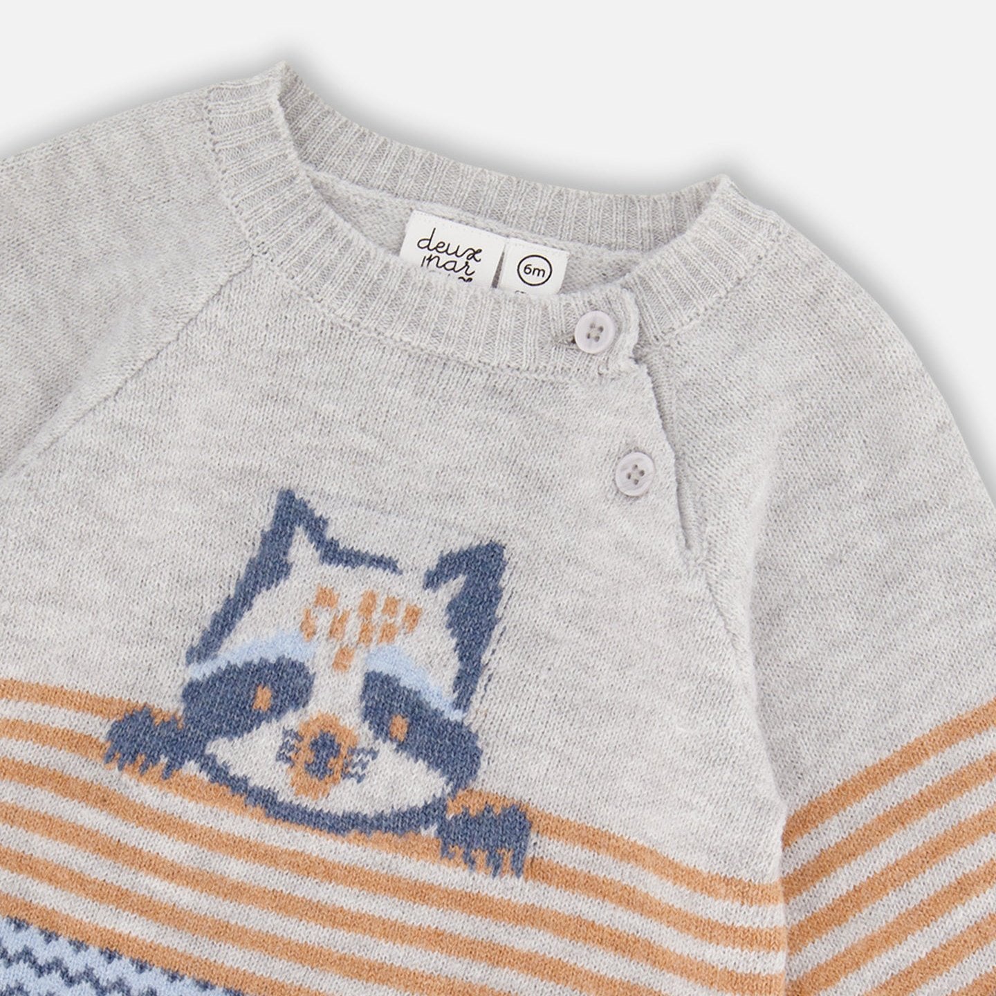 Baby Jacquard Knit Pant Set - Oatmeal/Raccoon