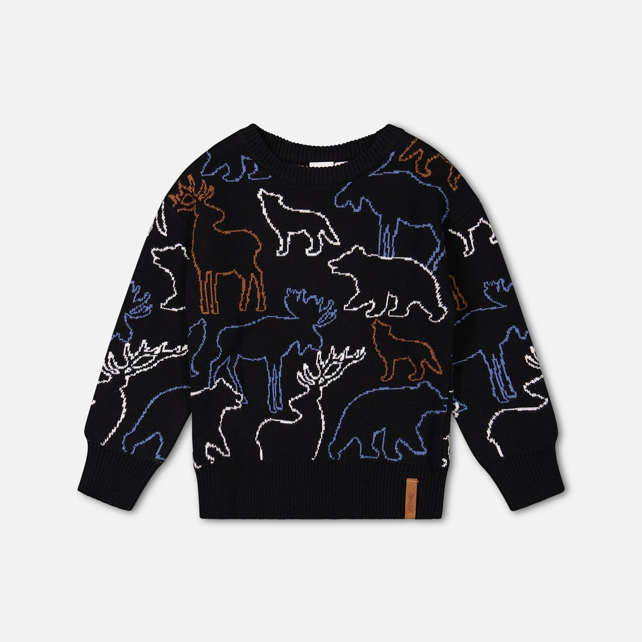 Boys All Over Animal Print Sweater - Anthracite