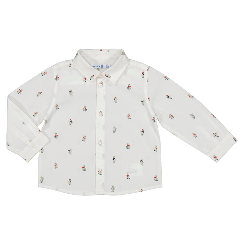 Baby Boy Button Down Shirt - Holiday Bears