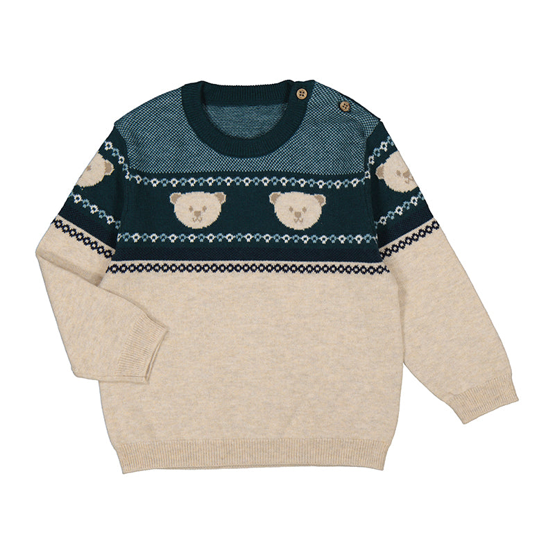 Baby Boy Sweater - Jade/Bear