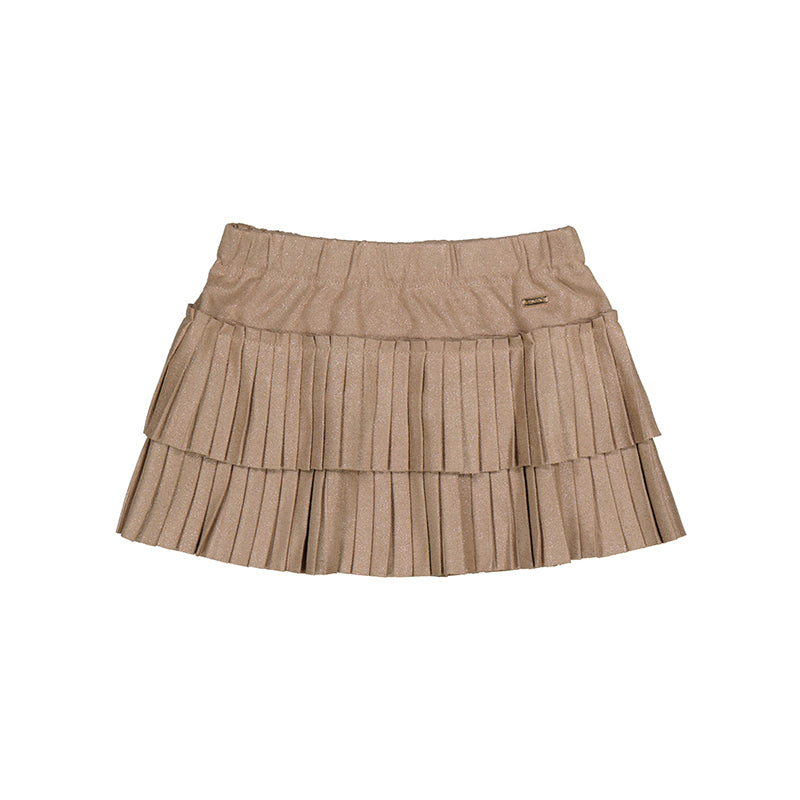 Baby Girl Pleated Skirt - Mocha