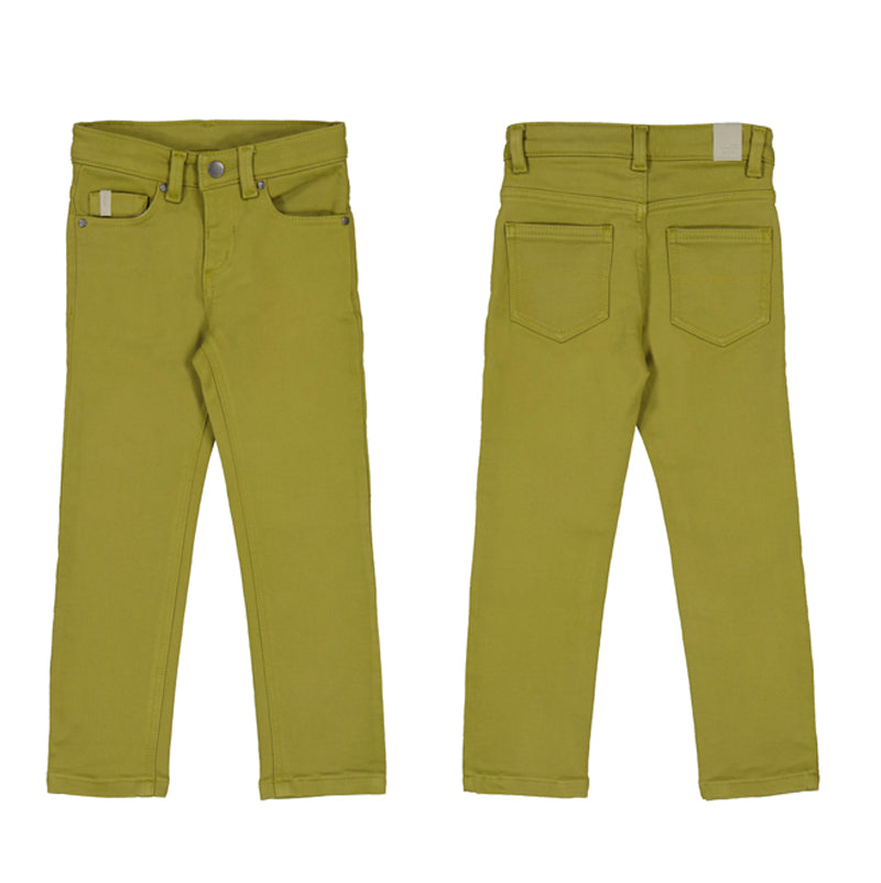 Boys Soft Slim Fit Pants - Pesto