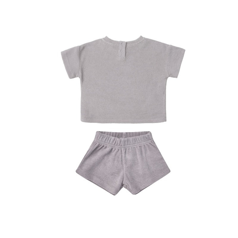 Terry Tee & Short Set - Periwinkle
