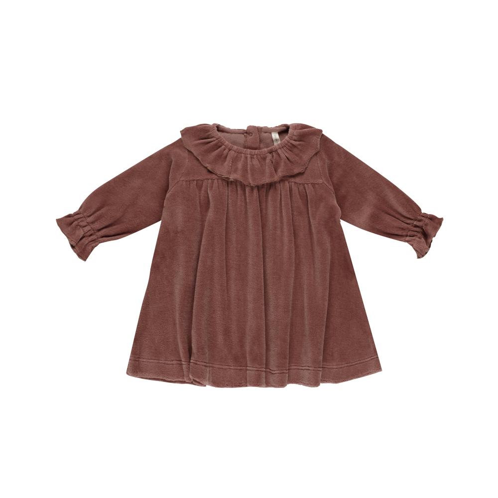 Velour Baby Dress - Cranberry