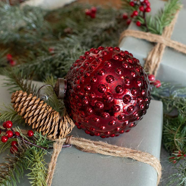 Hobnail Kugel Ornament- 4"