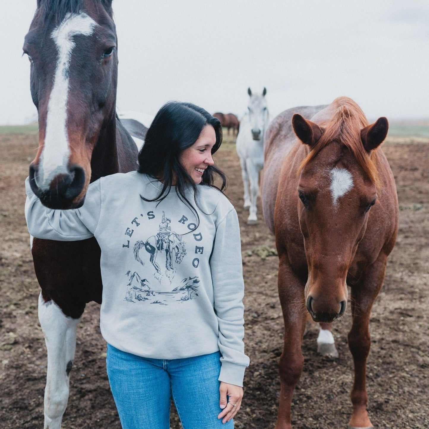 Let's Rodeo Unisex Pullover - Pigment Cement