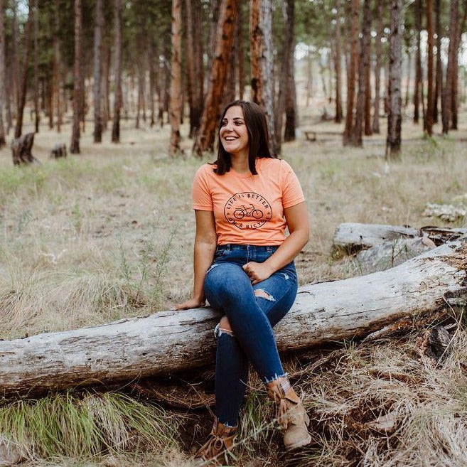Life is Better on a Bicycle Unisex Tee - Orange - Discontinued - The Montana Scene