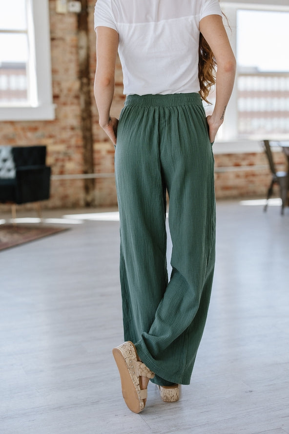 Malone Crinkled Wide Leg Pants