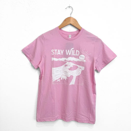 Stay Wild Kids Tee - Pink