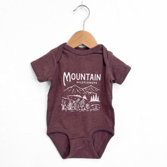 Mountain Wildflower Onesie - Sangria