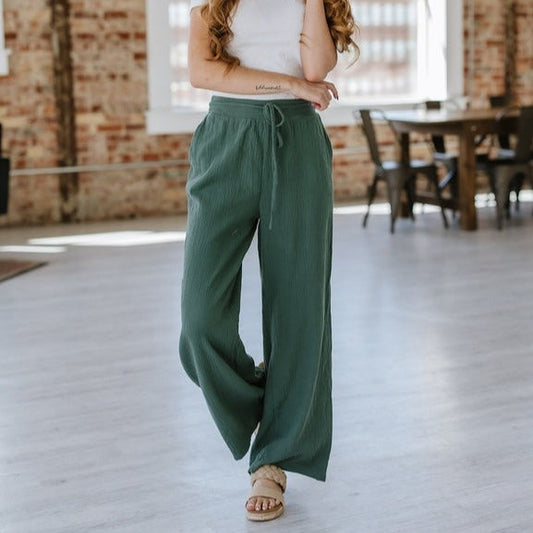 Malone Crinkled Wide Leg Pants