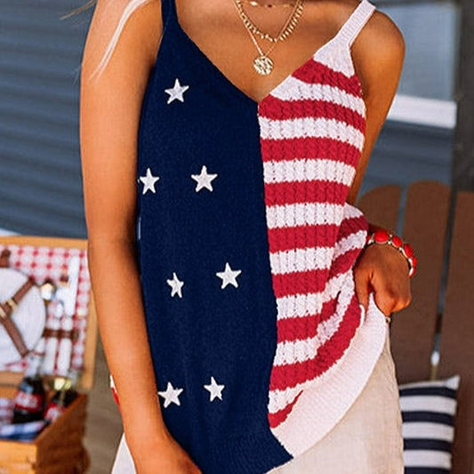 Manson American Flag Knit Tank Top