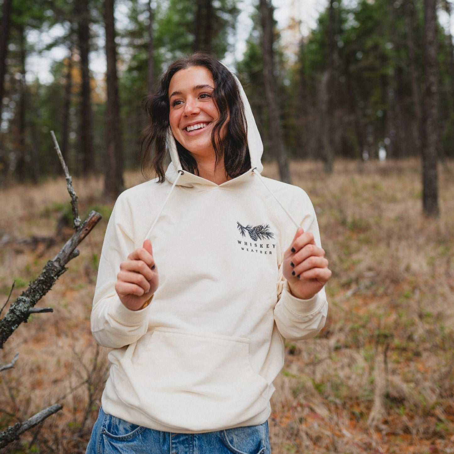 Whiskey Weather Unisex Lightweight Hoodie - Bone - The Montana Scene