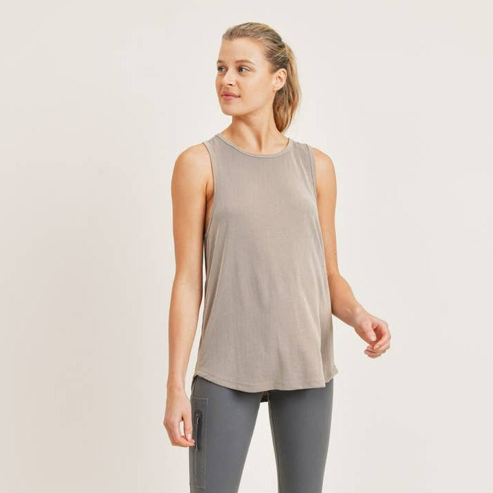 Cut-Out Back Longline Athleisure Top