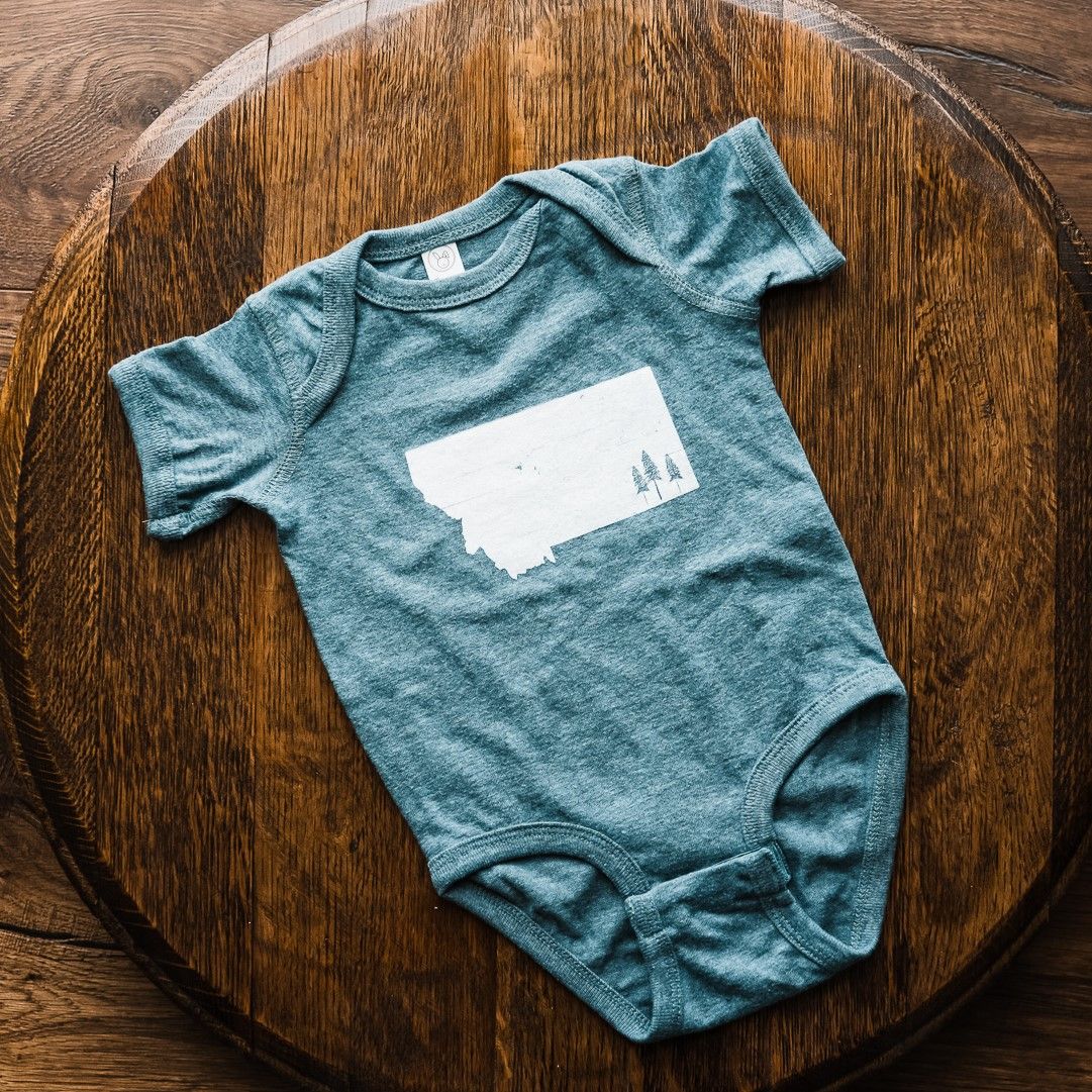 Montana Trees Onesie - Surf