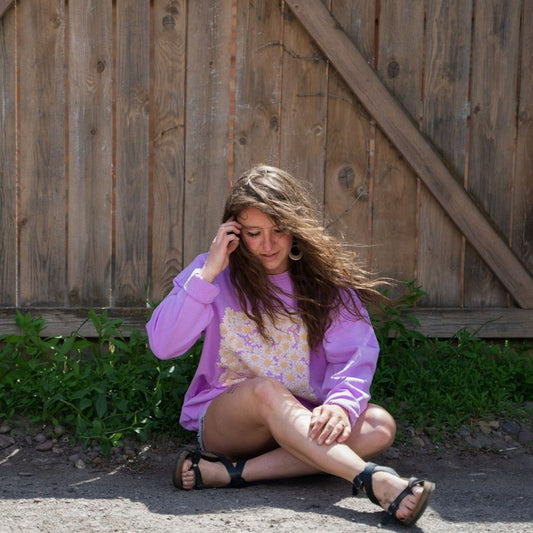 Daisy Days Unisex Pullover - Neon Violet - The Montana Scene