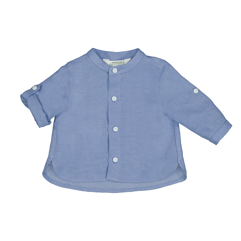 Infant Mandarin Collar Shirt - Blue