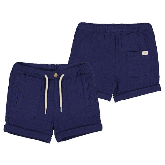 Baby Boy Navy Cotton Shorts