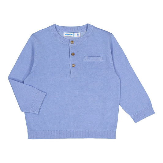 Baby Boy Cotton/Linen Sweater - Cloud