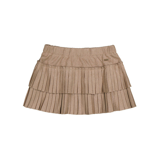 Baby Girl Pleated Skirt - Mocha