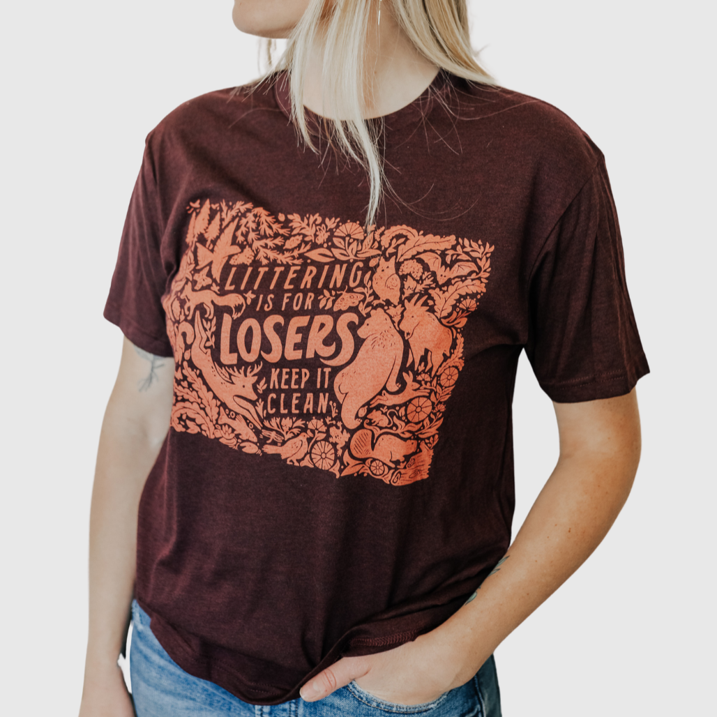 Littering is for Losers Unisex Tee - Cardinal Black - Discontinued - The Montana Scene