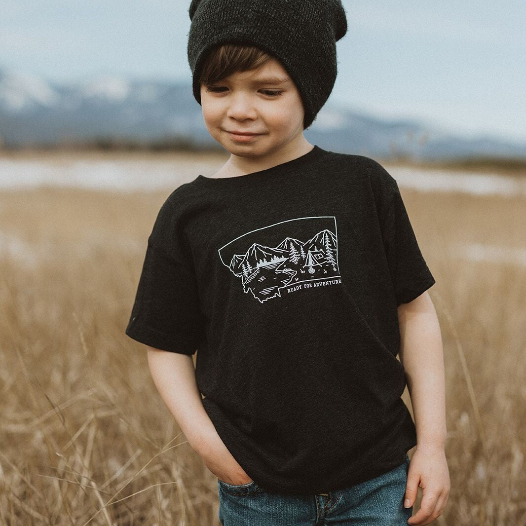 Ready for Adventure Toddler Tee - Charcoal - The Montana Scene