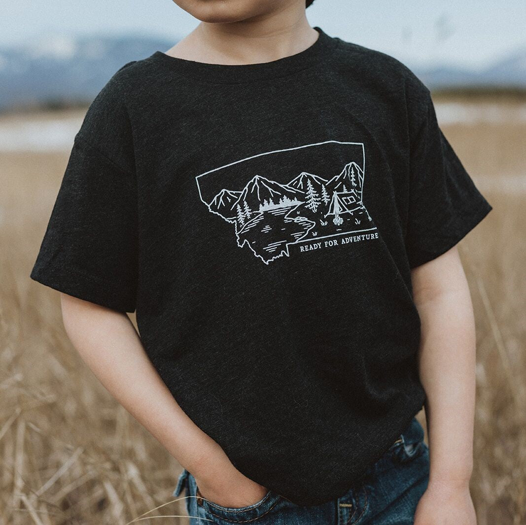 Ready for Adventure Toddler Tee - Charcoal - The Montana Scene