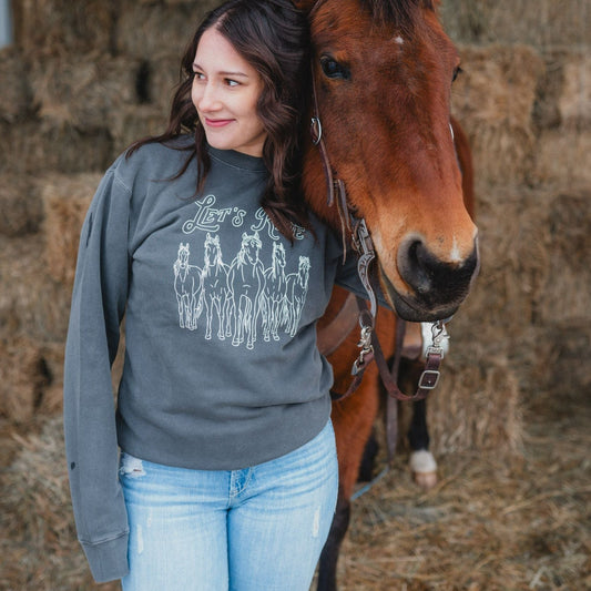 Let's Ride Unisex Pullover - Pigment Black - The Montana Scene