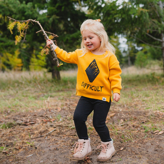 Difficult Toddler Fleece - Mustard - The Montana Scene