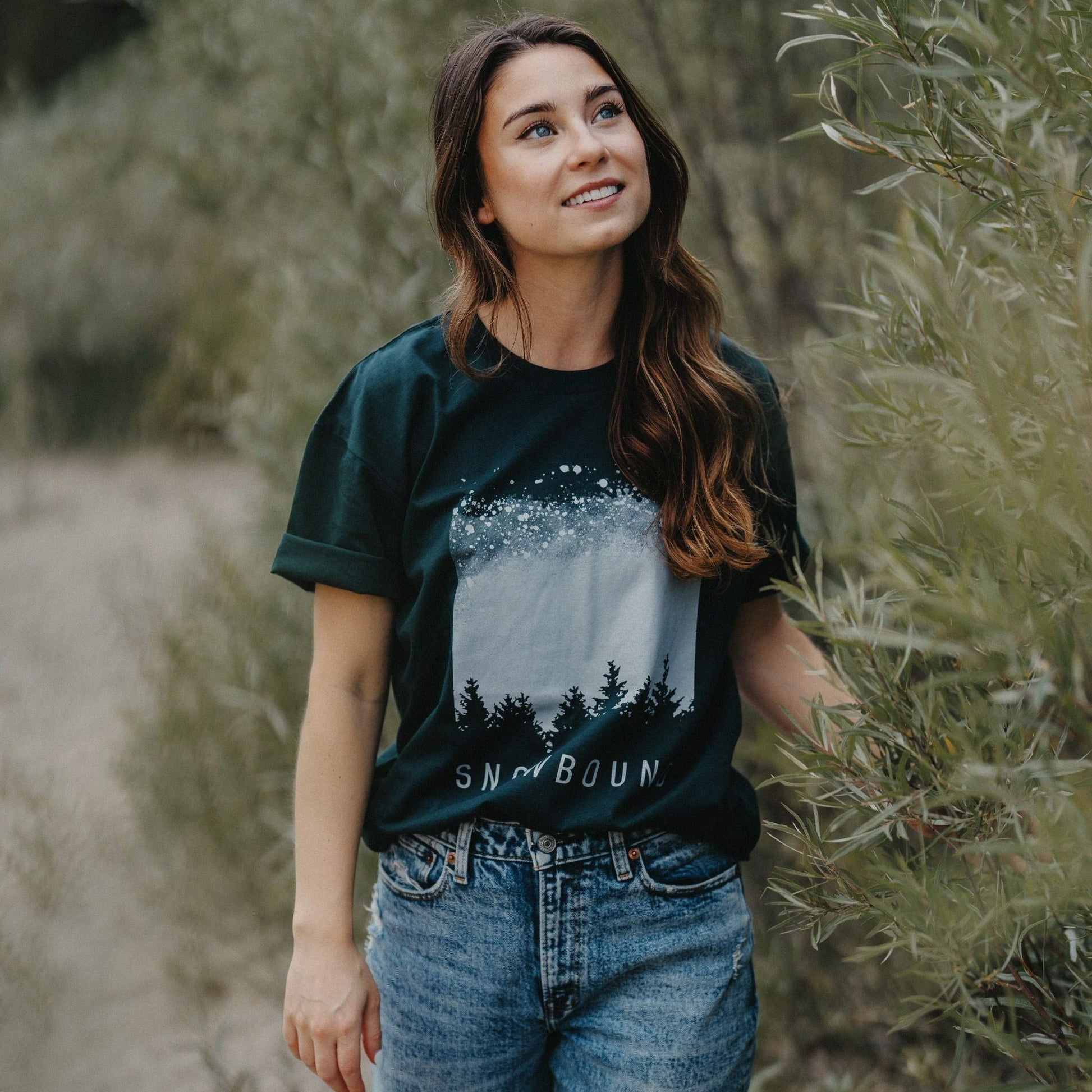 Snowbound Men/Unisex Tee - Pine Green - Discontinued - The Montana Scene