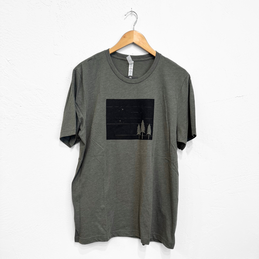 Wyoming Three Tee Unisex Tee - Military Green