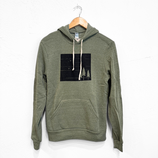 Wyoming Three Tee Unisex Hoodie - Olive