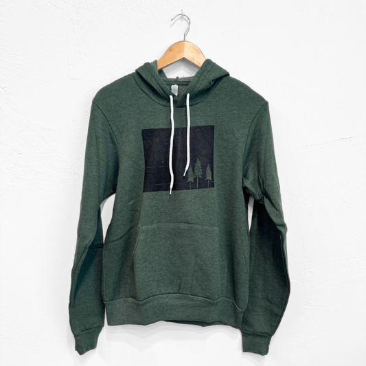 Wyoming Three Tee Unisex Hoodie - Heather Forest