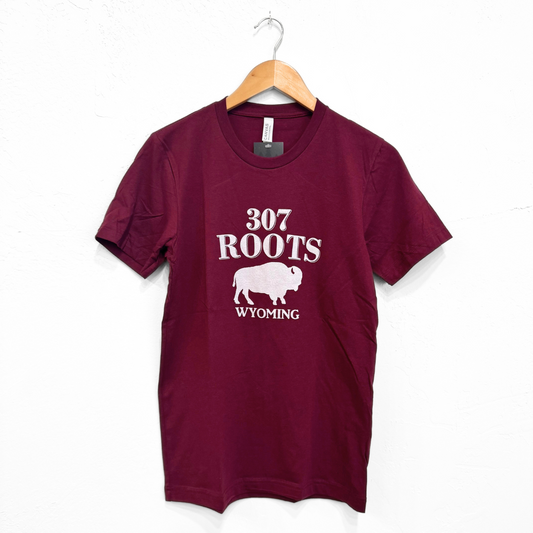 307 Roots Wyoming Unisex Tee - Burgundy