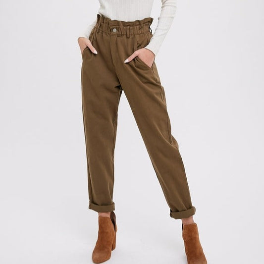 High Waisted Paper Bag Pants