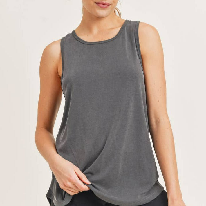 Cut-Out Back Longline Athleisure Top