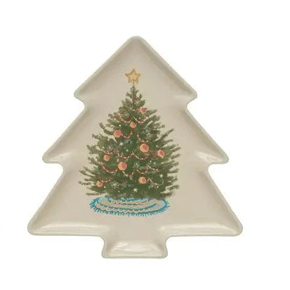 Tree Shaped Plates w/ Christmas Tree