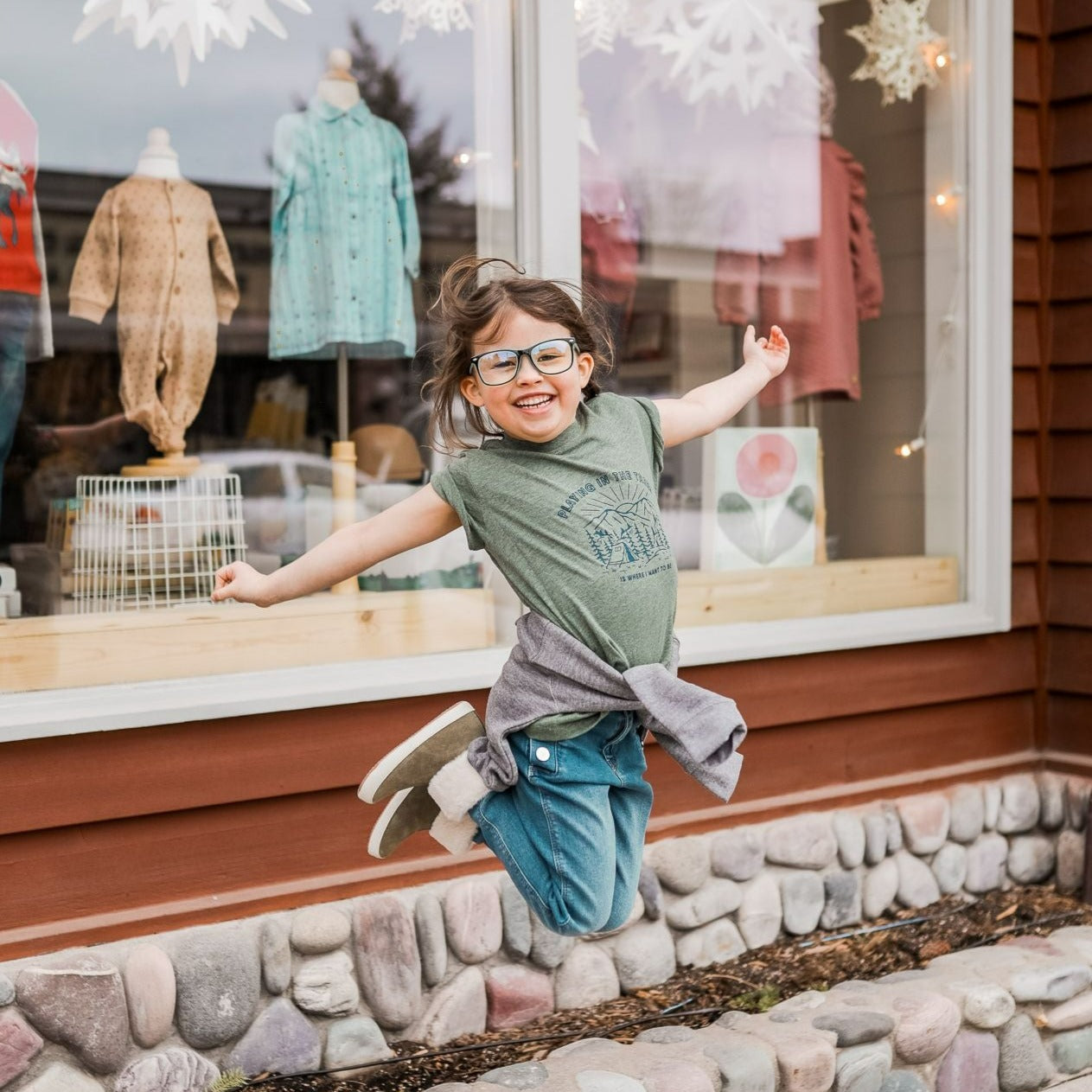 Playing in the Trees Toddler Tee - Moss - The Montana Scene