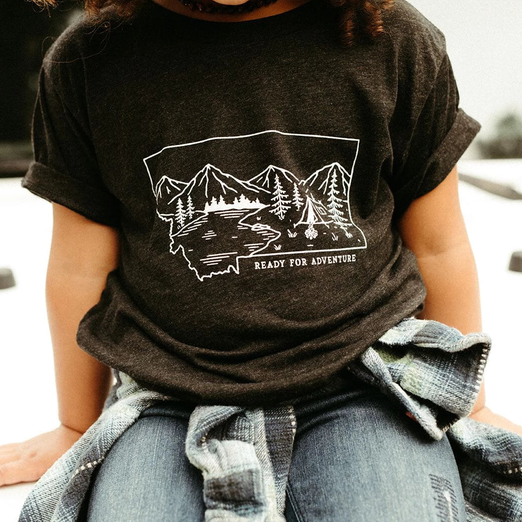 Ready for Adventure Toddler Tee - Charcoal - The Montana Scene