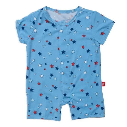 Baby Boy Red White and Blue Modal Romper