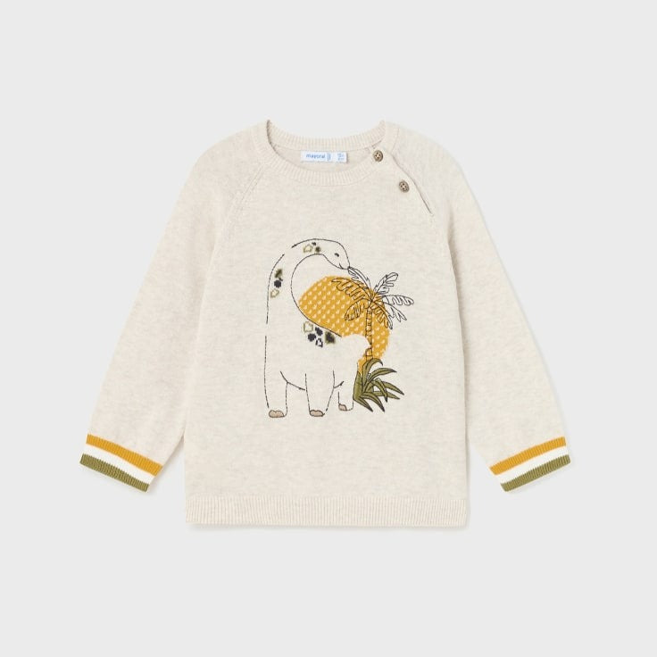 Embroidered Sweater - Dinosaur