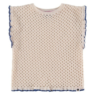 Girls Crochet Shirt - Off White