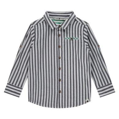 Boys Button Down Shirt - Dark Royal Stripe