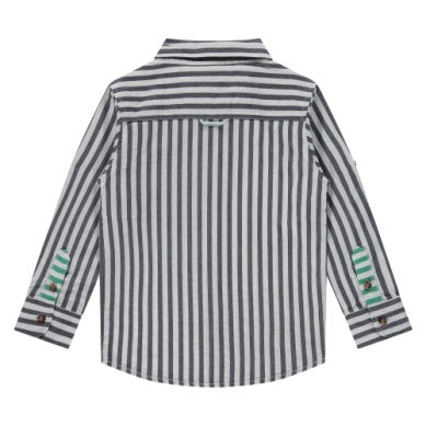 Boys Button Down Shirt - Dark Royal Stripe