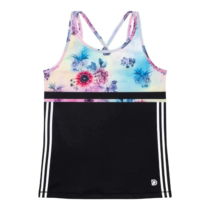 Athletic Tank - Tie Dye Flower/Black