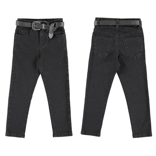 Girls High Waist Black Denim Pants